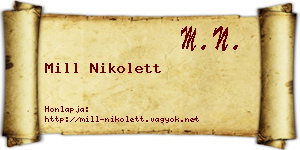 Mill Nikolett névjegykártya