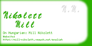 nikolett mill business card